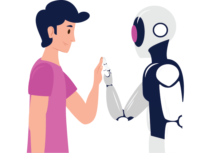 Illustration Collaboration Humain et Robot IA